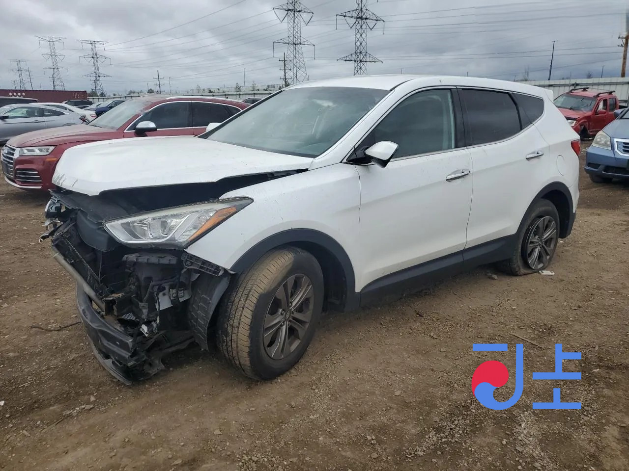 2015 Hyundai SantaFe White — KMHSW81UDGU612761